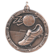 ST58B - 2 1/2" Antique Bronze Soccer Shooting Star Medal