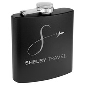 FSK502 - 6 oz. Matte Powder Coated Laserable Stainless Steel Flask (Multiple Color Options)