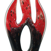 AGS15 - 16 inch Red & Black Flame Art Glass