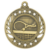 GM116G - 2 1/4" Antique Gold Tennis Galaxy Medal
