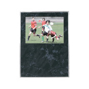 SDN32 - 9" x 12" Black Marble Finish Slide-In Frame Plaque with 7" x 5" Window