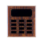 Cherry Finish Grooved Perpetual Plaque with 12 Plates