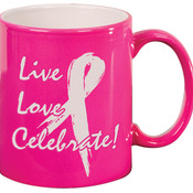 LMG26  11 oz. Pink Round Ceramic Mug 