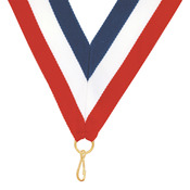 R120-SNAP - 7/8" Red, White, Blue Neck Ribbon with 7/8" Snap Clip