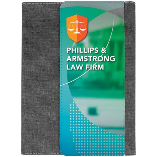 SBT026 - 7" x 9" Subli-Tru Portfolio Fold Over Flap Front Cover with Note Pad Thumbnail