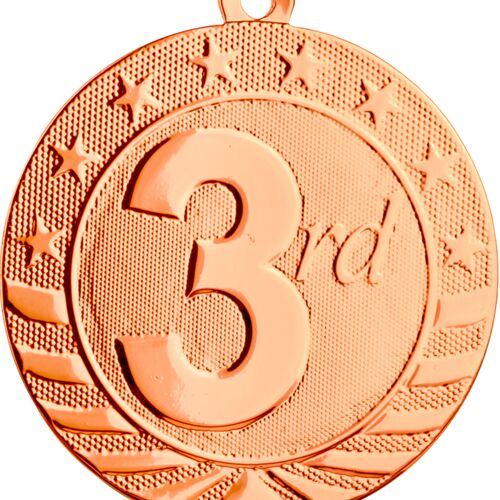 SB264 - 2 3/4" Bright Bronze 3rd Place Starbrite Medal Thumbnail
