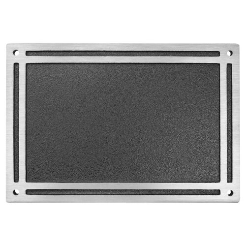 CAS386 - 8" x 6" Silver/Black Rectangle Cast Aluminum Sign with 4 Mounting Screws Thumbnail