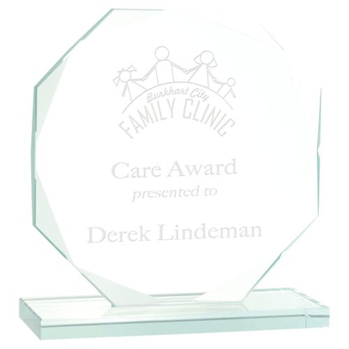 JGS12 - 6 1/2" Octagon Jade Glass Award Thumbnail