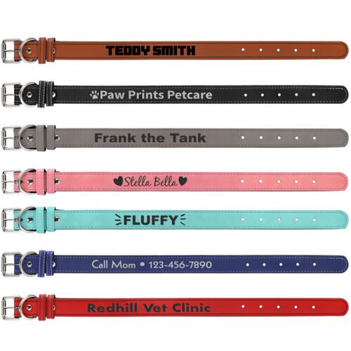 LLC - Medium 19" x 1" Laserable Leatherette Dog Collar Thumbnail