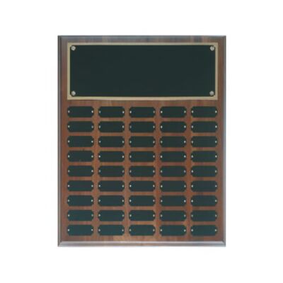WPP45   Genuine Walnut Step Edge Perpetual Plaque with 45 Plates Thumbnail