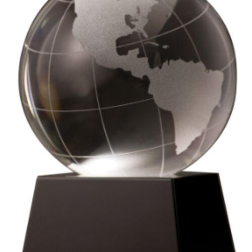CRY037   3" Crystal Globe on Black Base Thumbnail