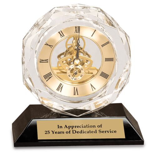 CRY053 - Gold Accented Crystal Desk Clock Thumbnail