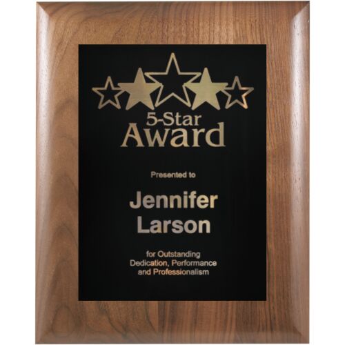 GWES9120   9" x 12" Genuine Walnut Elliptical Edge Square Corner Plaque Thumbnail