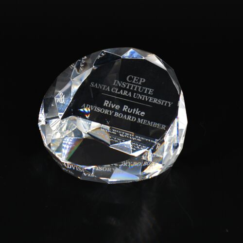 C624 - Duet Round-Clear Crystal Paperweight  Thumbnail